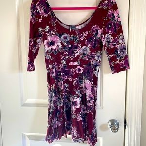 Purple floral stretchy sparkle and fade dress
